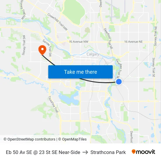 Eb 50 Av SE @ 23 St SE Near-Side to Strathcona Park map