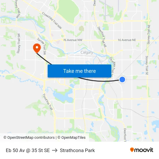 Eb 50 Av @ 35 St SE to Strathcona Park map