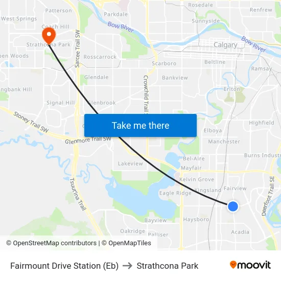 Fairmount Drive Station (Eb) to Strathcona Park map