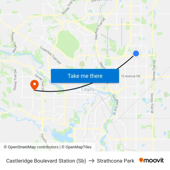 Castleridge Boulevard Station (Sb) to Strathcona Park map
