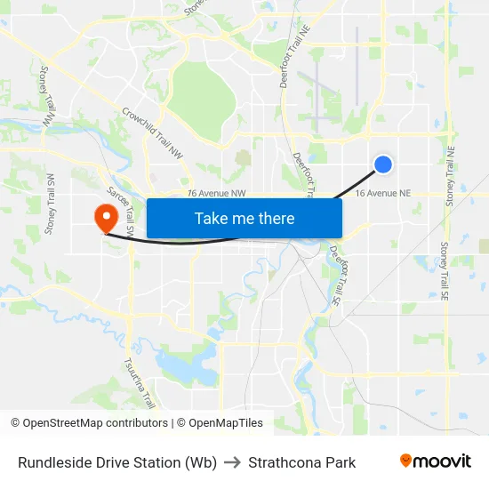 Rundleside Drive Station (Wb) to Strathcona Park map
