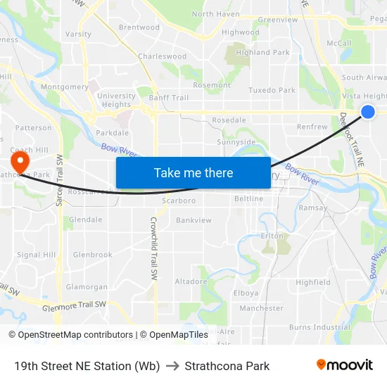 19th Street NE Station (Wb) to Strathcona Park map
