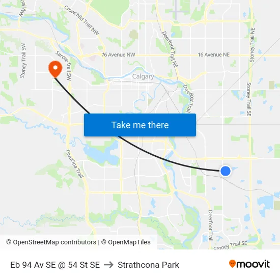 Eb 94 Av SE @ 54 St SE to Strathcona Park map