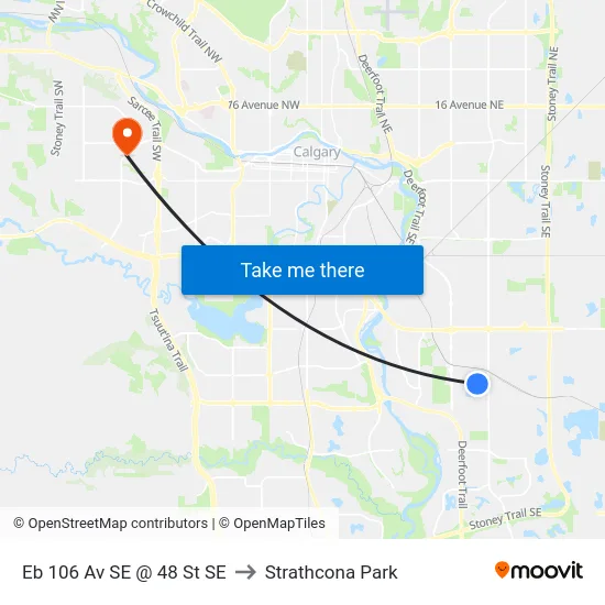 Eb 106 Av SE @ 48 St SE to Strathcona Park map