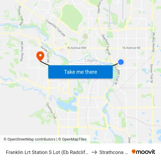 Franklin Lrt Station S Lot (Eb Radcliffe Dr Se) to Strathcona Park map