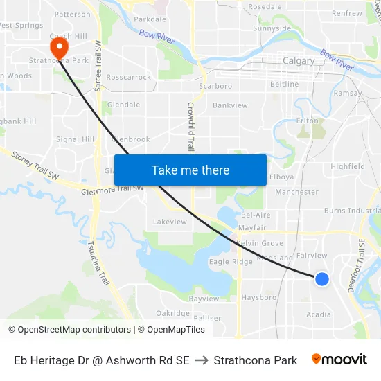 Eb Heritage Dr @ Ashworth Rd SE to Strathcona Park map