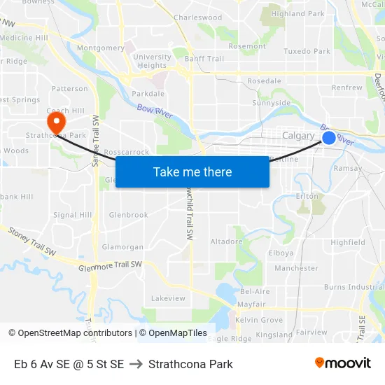 Eb 6 Av SE @ 5 St SE to Strathcona Park map