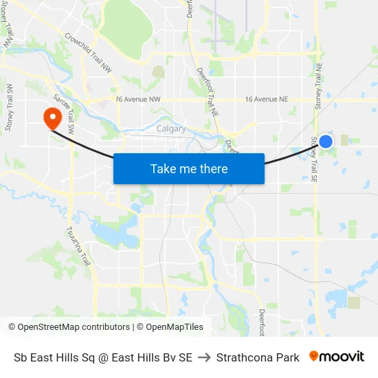 Sb East Hills Sq @ East Hills Bv SE to Strathcona Park map