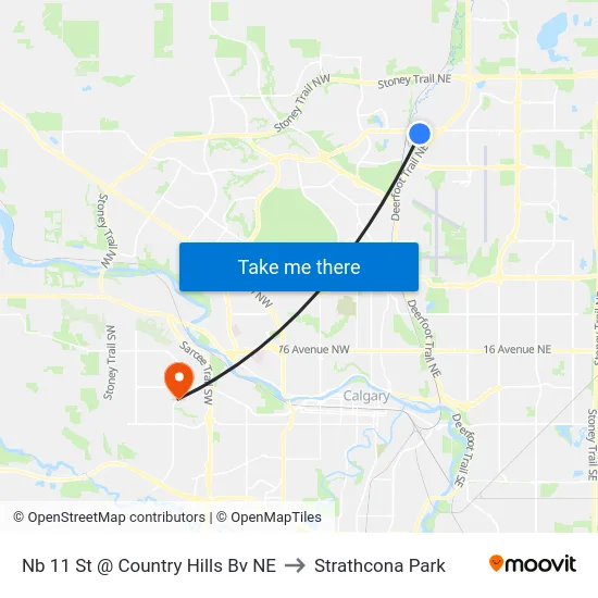 Nb 11 St @ Country Hills Bv NE to Strathcona Park map