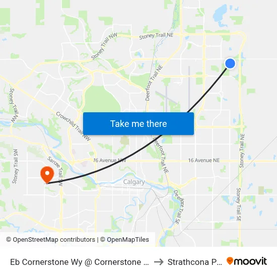 Eb Cornerstone Wy @ Cornerstone Dr NE to Strathcona Park map