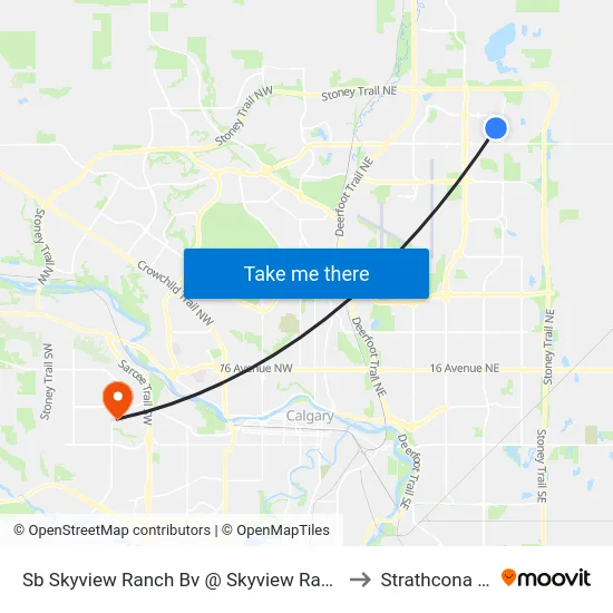 Sb Skyview Ranch Bv @ Skyview Ranch Av NE to Strathcona Park map