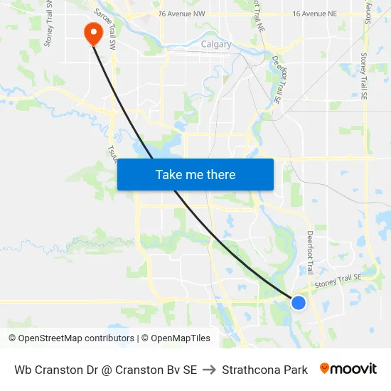 Wb Cranston Dr @ Cranston Bv SE to Strathcona Park map