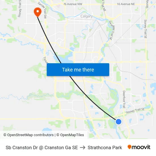 Sb Cranston Dr @ Cranston Ga SE to Strathcona Park map