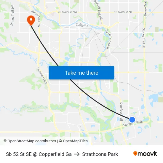 Sb 52 St SE @ Copperfield Ga to Strathcona Park map