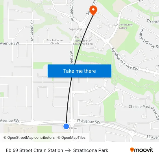 Eb 69 Street Ctrain Station to Strathcona Park map