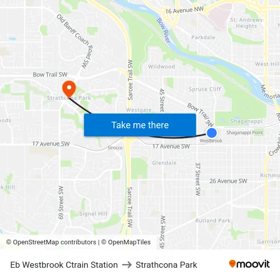 Eb Westbrook Ctrain Station to Strathcona Park map