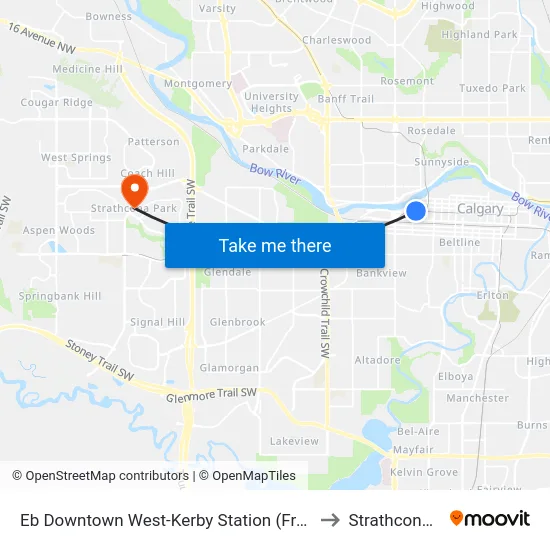 Eb Downtown West-Kerby Station (Free Fare Zone) to Strathcona Park map