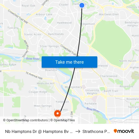 Nb Hamptons Dr @ Hamptons Bv NW to Strathcona Park map