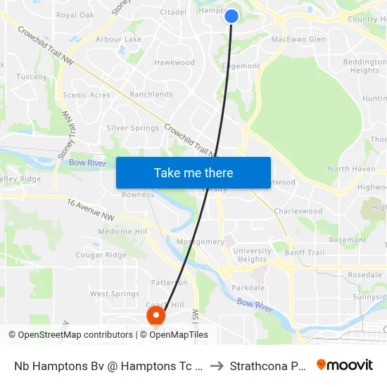 Nb Hamptons Bv @ Hamptons Tc NW to Strathcona Park map