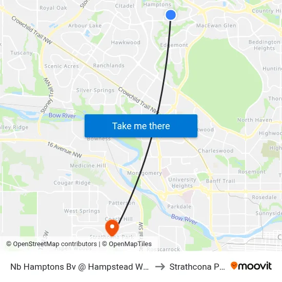 Nb  Hamptons Bv @ Hampstead Wy NW to Strathcona Park map