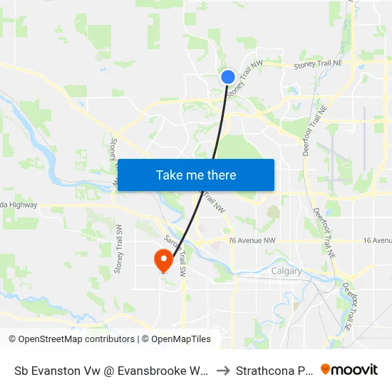 Sb Evanston Vw @ Evansbrooke Wy NW to Strathcona Park map