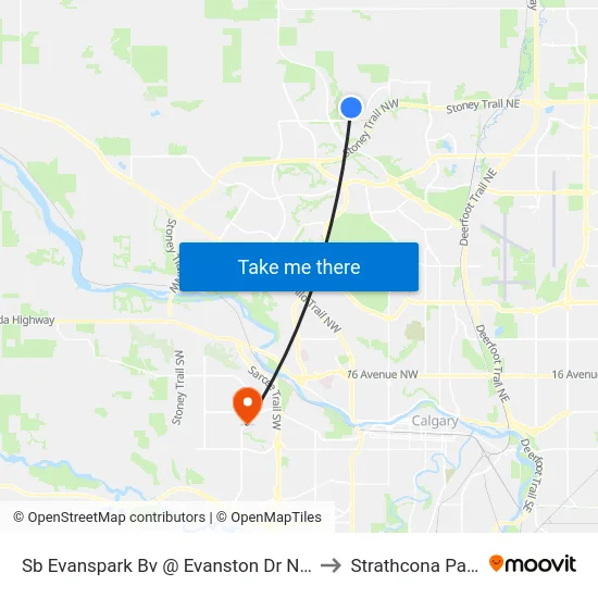 Sb Evanspark Bv @ Evanston Dr NW to Strathcona Park map
