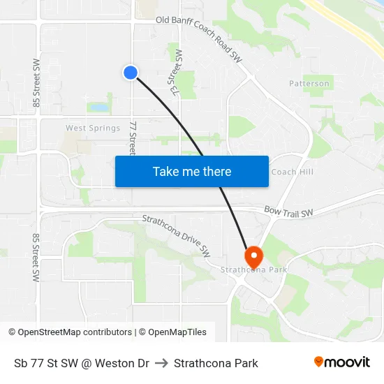 Sb 77 St SW @ Weston Dr to Strathcona Park map