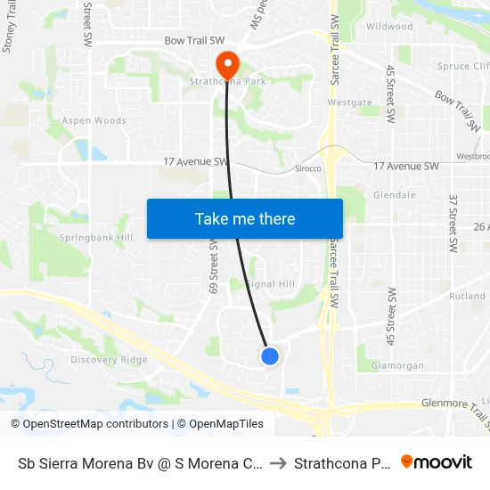 Sb Sierra Morena Bv @ S Morena Cl SW to Strathcona Park map