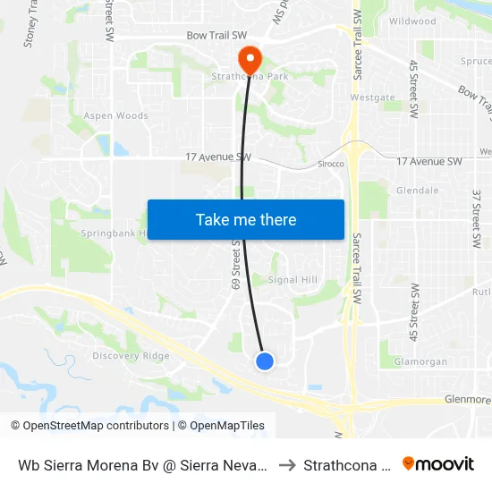 Wb Sierra Morena Bv @ Sierra Nevada Cl SW to Strathcona Park map