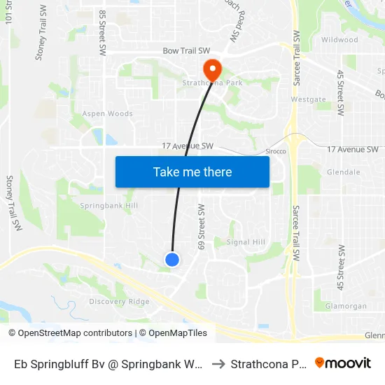 Eb Springbluff Bv @ Springbank Wy SW to Strathcona Park map
