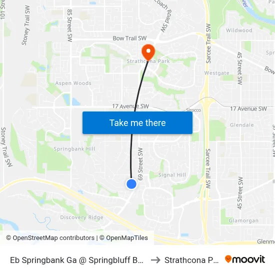 Eb Springbank Ga @ Springbluff Bv SW to Strathcona Park map