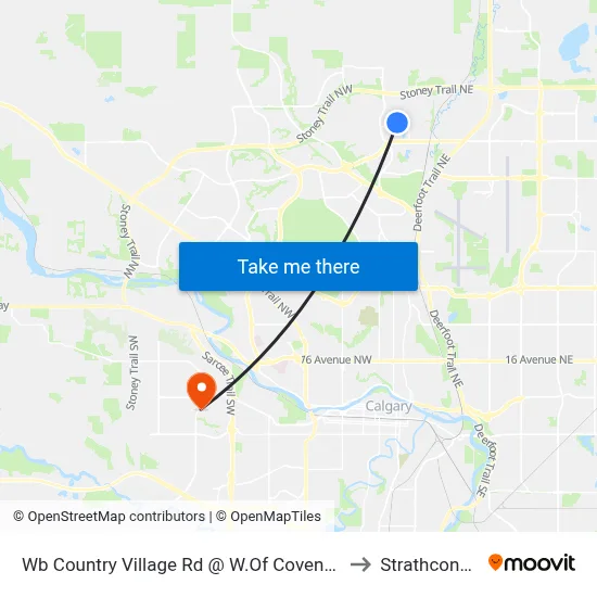 Wb Country Village Rd @ W.Of Coventry Hills Wy NE to Strathcona Park map