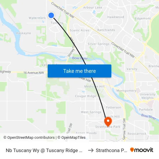 Nb Tuscany Wy @ Tuscany Ridge Ht NW to Strathcona Park map