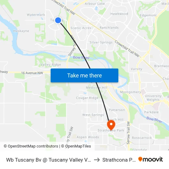 Wb Tuscany Bv @ Tuscany Valley Vw NW to Strathcona Park map