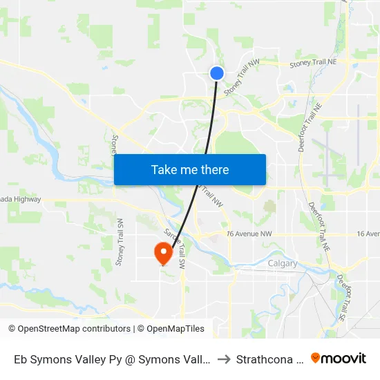 Eb Symons Valley Py @ Symons Valley Rd NW to Strathcona Park map