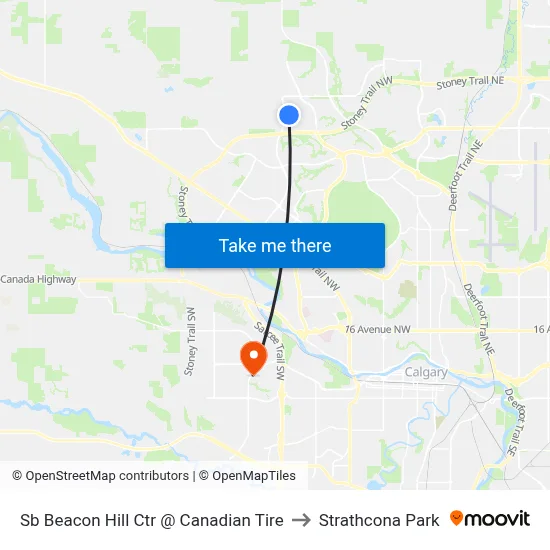 Sb Beacon Hill Ctr @ Canadian Tire to Strathcona Park map