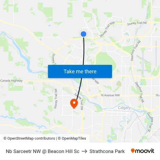 Nb Sarceetr NW @ Beacon Hill Sc to Strathcona Park map