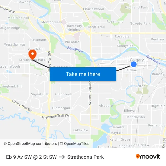 Eb 9 Av SW @ 2 St SW to Strathcona Park map
