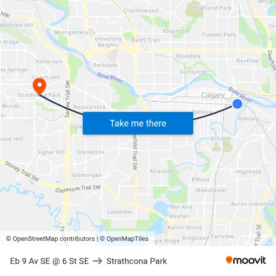 Eb 9 Av SE @ 6 St SE to Strathcona Park map