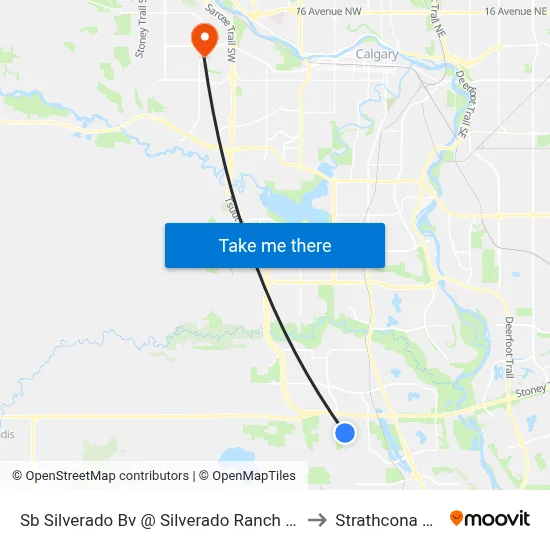 Sb Silverado Bv @ Silverado Ranch Wy SW to Strathcona Park map