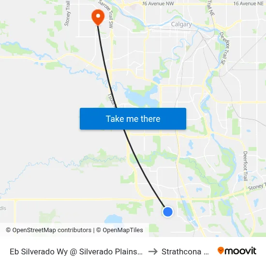 Eb Silverado Wy @ Silverado Plains Cl SW to Strathcona Park map