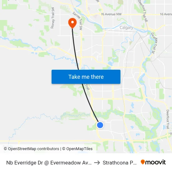 Nb  Everridge Dr @ Evermeadow Av SW to Strathcona Park map