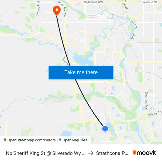 Nb Sheriff King St @ Silverado Wy SW to Strathcona Park map