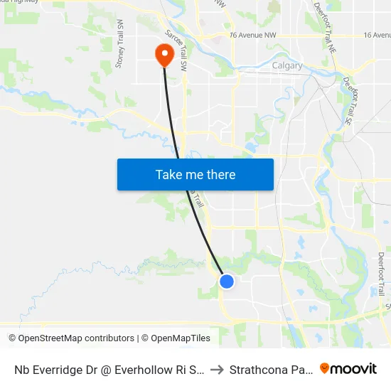 Nb  Everridge Dr @ Everhollow Ri SW to Strathcona Park map