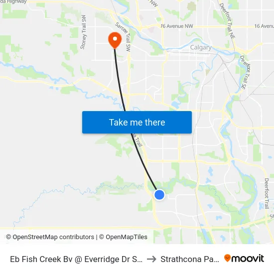Eb  Fish Creek  Bv @ Everridge Dr SW to Strathcona Park map