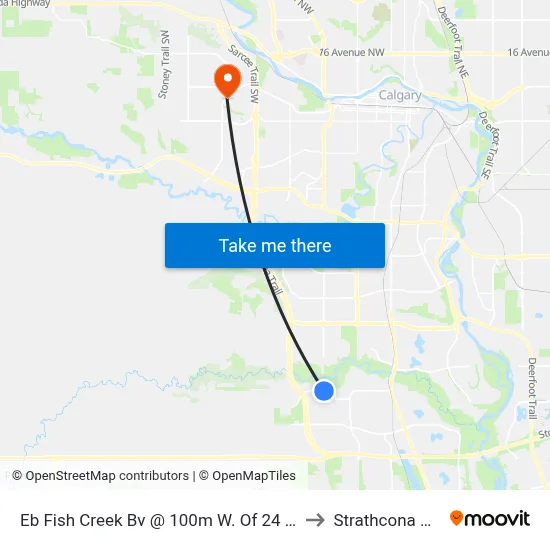 Eb Fish Creek Bv @ 100m W. Of 24 St SW to Strathcona Park map