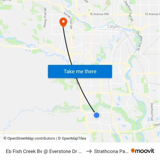 Eb Fish Creek Bv @ Everstone Dr SW to Strathcona Park map