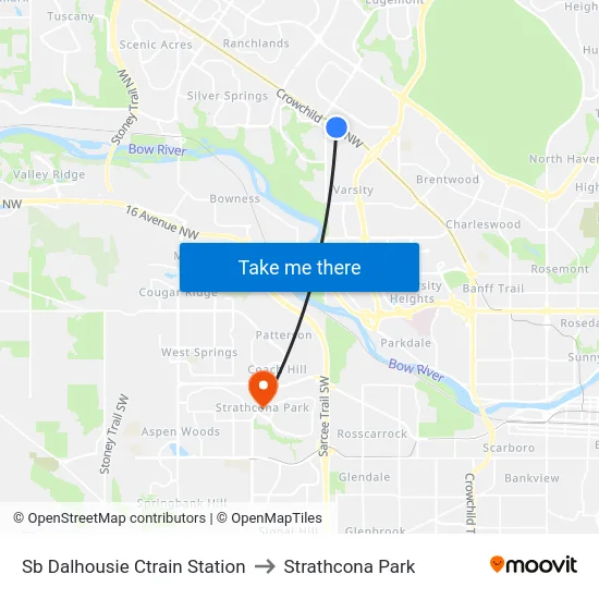 Sb Dalhousie Ctrain Station to Strathcona Park map