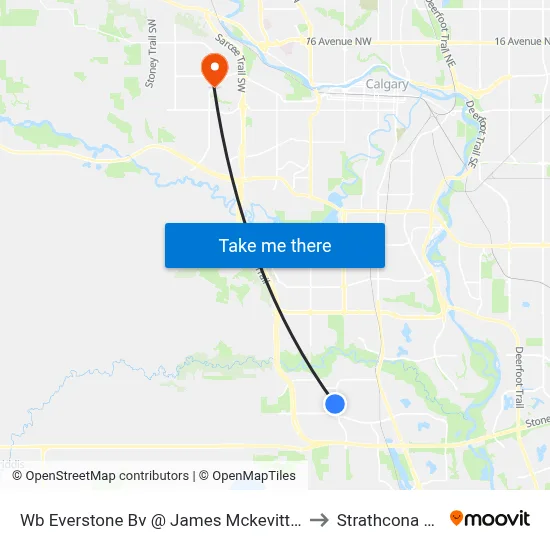 Wb Everstone Bv @ James Mckevitt Rd SW to Strathcona Park map