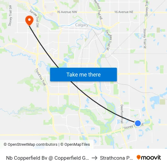 Nb Copperfield Bv @ Copperfield Gv SE to Strathcona Park map